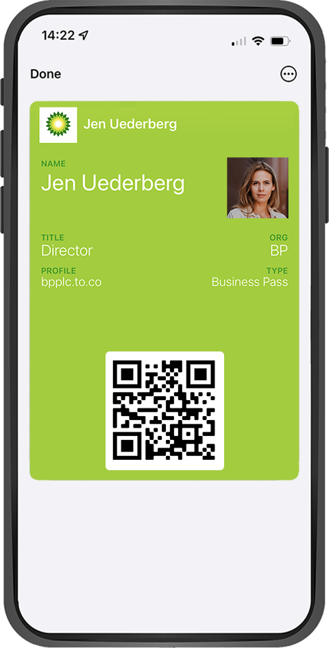 Business Pass on Mobile Device